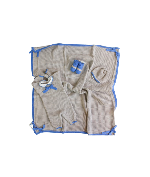 Set Traforato Lana con Fiocchetto Tutina §80