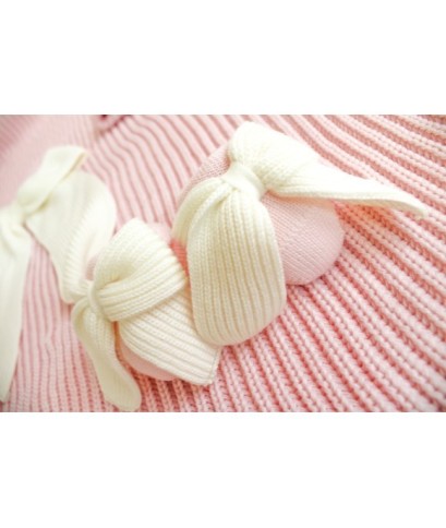 Set lana maglia inglese rosa/bianco §51