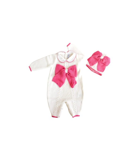 Tutina Con Fiocco Grana + Cappellino Lana §127