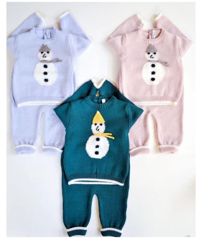 Completino 2 Pezzi Con Pupazzo Di Neve §64