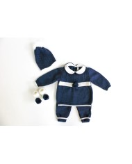 Serie Pon-Pon Lana - Completo 2 pezzi Con Scarpette & Cappellino §144