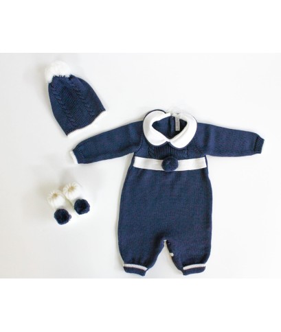 Pon-Pon Wool Series - Onesie With Shoes & Hat §146