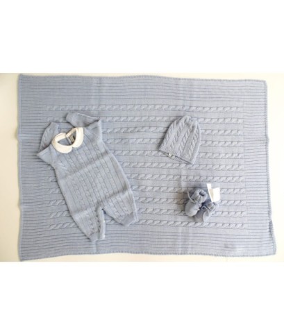 Set multitreccia Lana Per Neonati - Tutina §159