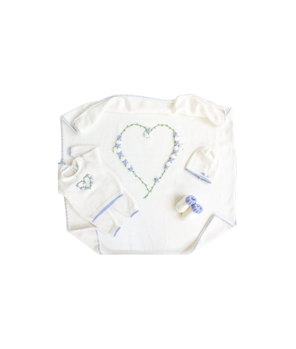 Set Roselline Cuore Lana - Coprifasce §83