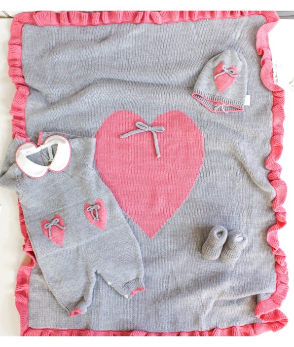 Hearts WithWool  Bow Set - Onesie §194