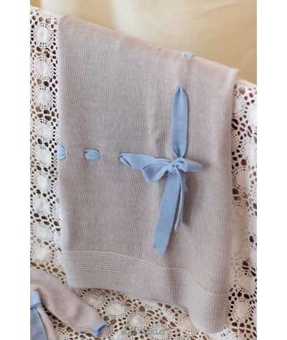 Wool Ribbon Set for Newborns - Baby Boy's Layette §205