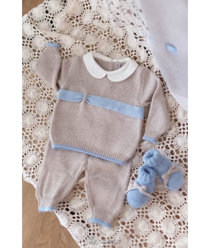 Wool Ribbon Set for Newborns - Baby Boy's Layette §205