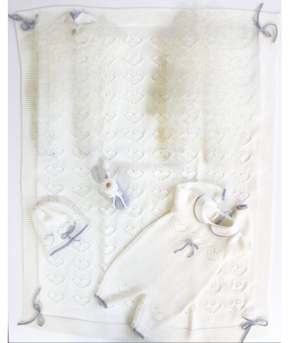 Perforated Hearts Set Wool - Onesie §213