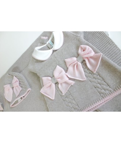 Set of Woolen Layered Bows for Newborns - Baby Girl's Layette §214