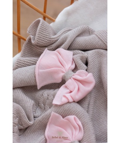 Set of Woolen Layered Bows for Newborns - Baby Girl's Layette §214