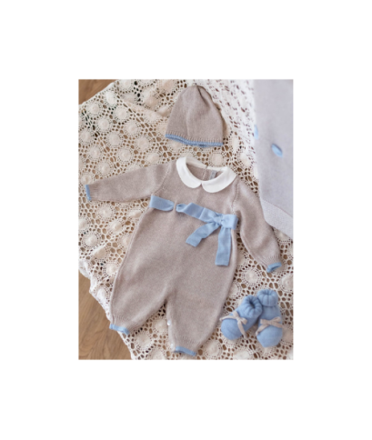Set Con Fettuccia Lana Per Neonato - Tutina §206