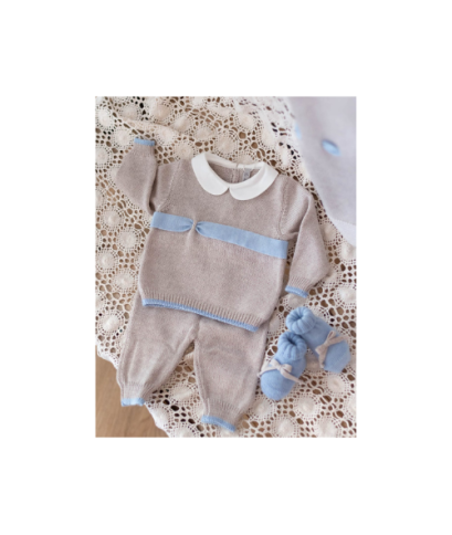 Set Con Fettuccia Lana Per Neonato - Coprifasce §205