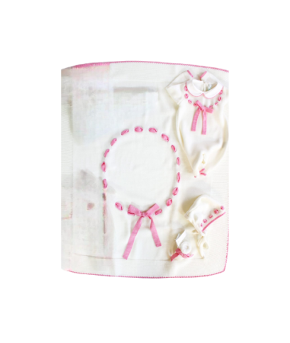 Set Fettuccia Palloncino Lana Per Neonata - Tutina §200