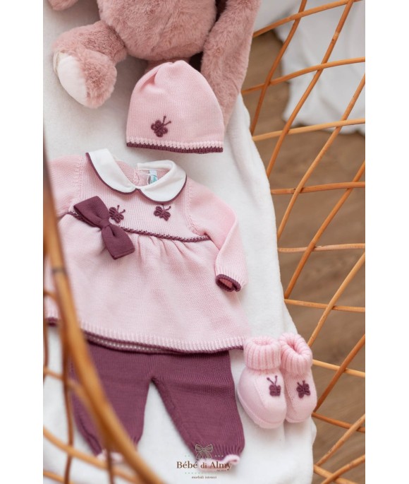 Set Farfalline Ricamate Lana - Coprifasce (Maglietta + Pantalone) §220