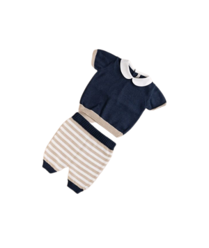 Set Righe Cotone - Coprifasce Lungo (Maglia + Pantalone) §247