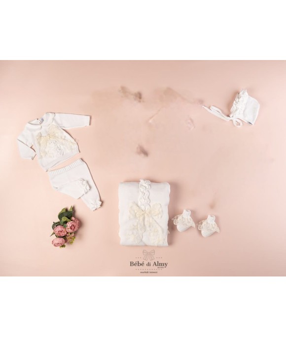 Set Cerimonia Rouches Cotone - Coprifasce (Maglia + Pantalone) §261