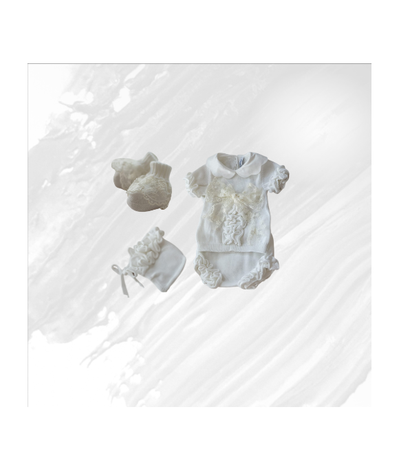 Cotton Ruffles Ceremony Set - Headband Covers (T-shirt + Coulotte) §263