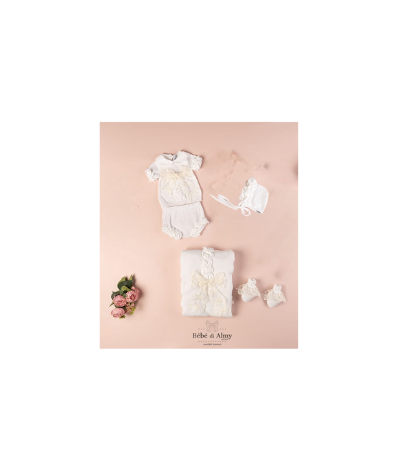 Cotton Ruffles Ceremony Set - Headband Covers (T-shirt + Coulotte) §263