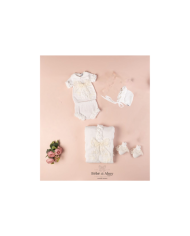 Set Battesimo Pizzo E Fiocco Lana - Tutina §623