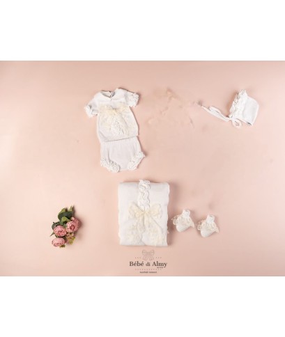 Cotton Ruffles Ceremony Set - Headband Covers (T-shirt + Coulotte) §263