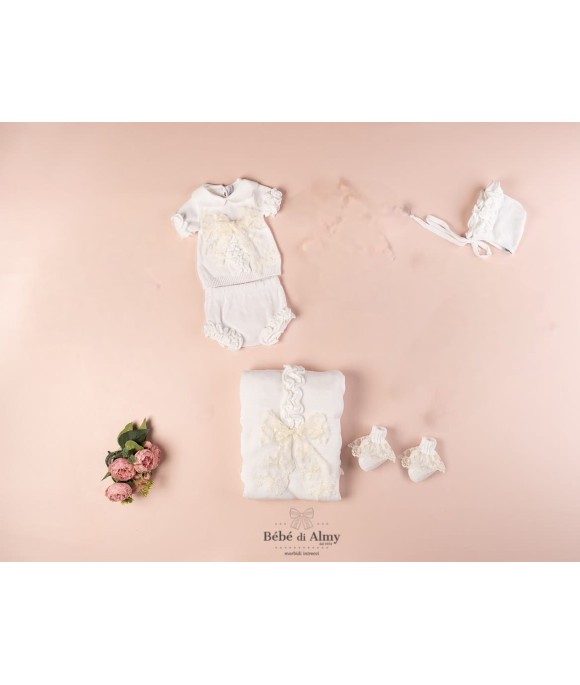 Cotton Ruffles Ceremony Set - Headband Covers (T-shirt + Coulotte) §263