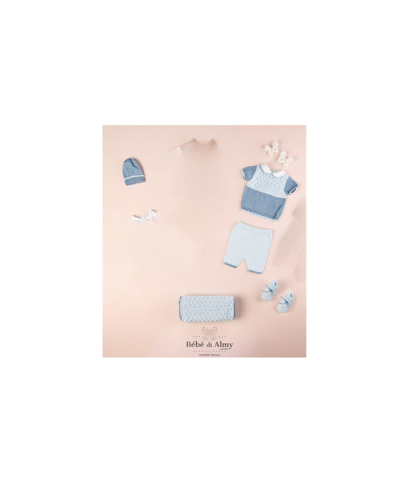 Set Punto Smock Cotone - Coprifasce Corto (Maglia + Pantalone) §264
