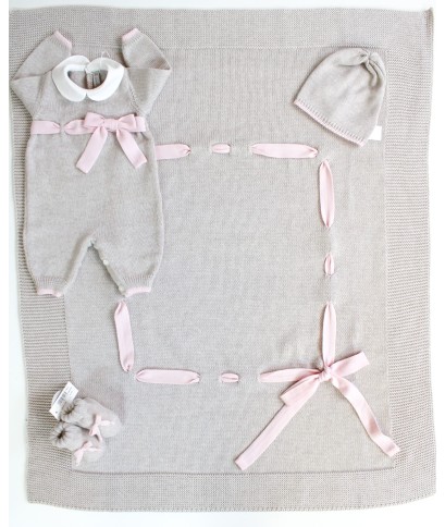 Wool Ribbon Set for Baby Girl - Onesie