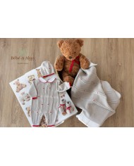 Red Cotton Bubbles Set - Short Headband Cover §323