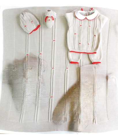 Set Bollicine Rosse Cotone - Coprifasce Lunghe §324