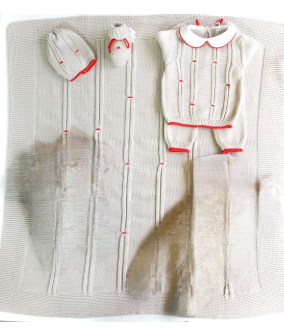 Set Bollicine Rosse Cotone - Coprifasce Lunghe §324