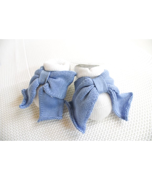 Set Fiocco Cotone - Coprifasce (Bianco-Azzurro) Maschietto §334
