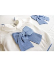Set Fiocco Cotone - Coprifasce (Bianco-Azzurro) Maschietto §334
