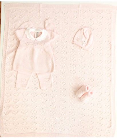 Set Cuori Traforati Cotone  - Coprifasce Femminuccia §339