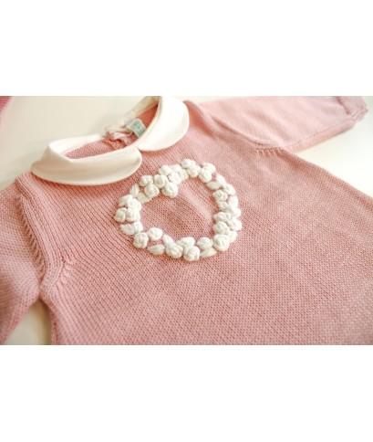 Serie Rococò Cotone - Tutina Con Cuffia + Scarpette §381