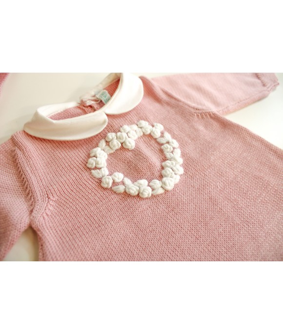 Serie Rococò Cotone - Tutina Con Cuffia + Scarpette §381