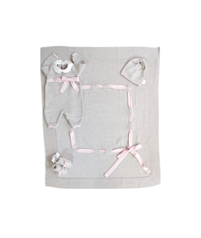 Wool Ribbon Set for Baby Girl - Onesie