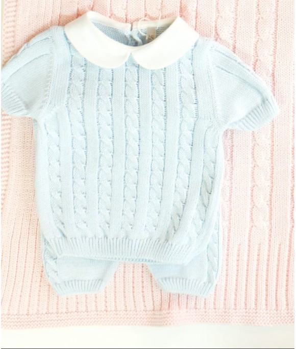 Short 2-piece outfit with cotton braids §407