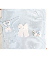 English Cotton Shirt Set - Onesie With Bow §435