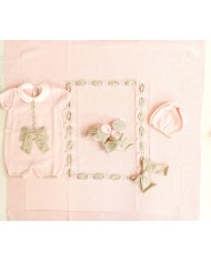 Set Fiocco Con Fettuccia Cotone - Pagliaccetto (Cappellino senza fiocco) §442