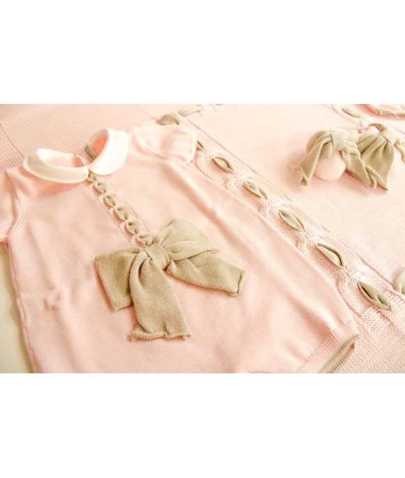 Set Fiocco Con Fettuccia Cotone - Pagliaccetto (Cappellino senza fiocco) §442