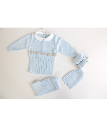 Serie Nastro Fettuccia Cotone - Coprifasce Con Scarpette + Cappellino §453