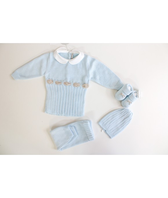 Serie Nastro Fettuccia Cotone - Coprifasce Con Scarpette + Cappellino §453