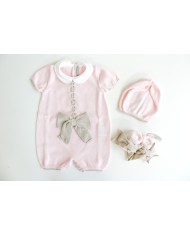 Cotton Ribbon Bow Series - Romper With Shoes + Hat §454