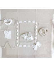 Set Fiocco Con Fettuccia Cotone - Tutina (Cappellino senza fiocco) §465