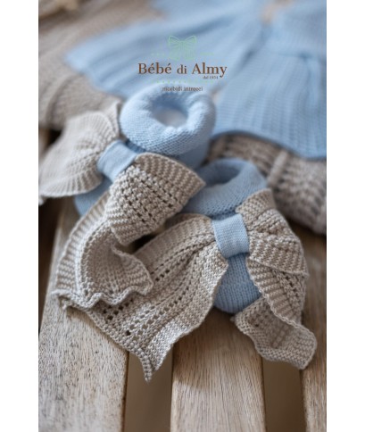 Antique Cotton Bow Set for Newborns - Romper §467