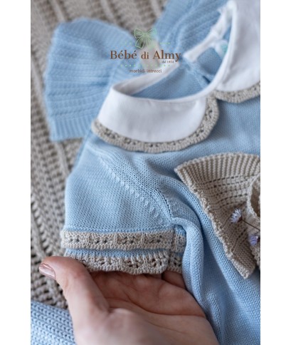 Antique Cotton Bow Set for Newborns - Romper §467