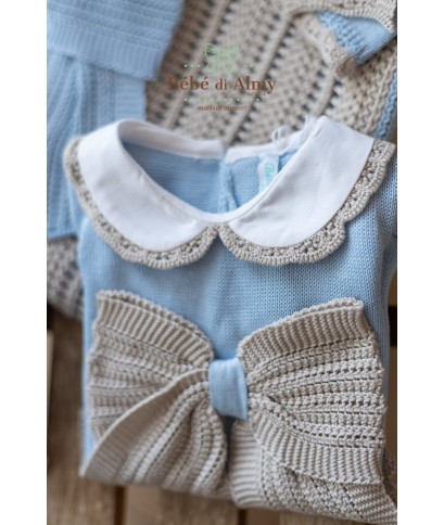 Antique Cotton Bow Set for Newborns - Romper §467