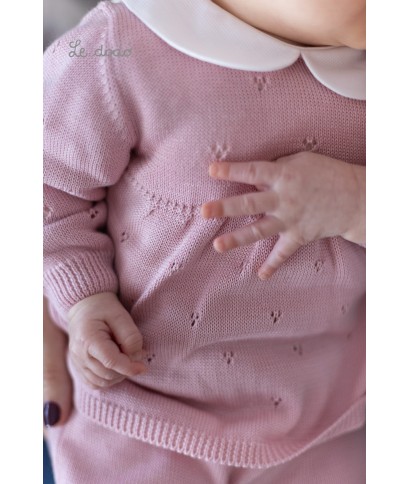 Set Traforato Cotone Per Neonata - Coprifasce §480