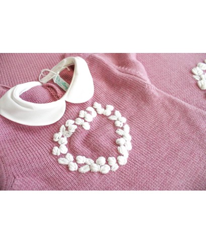 Serie Rococò Cotone - Coprifasce Con Scarpette + Cappellino §562