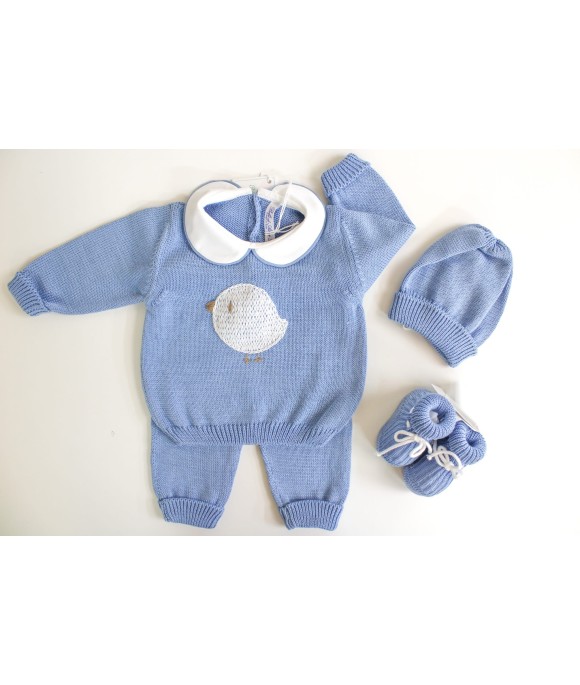 Serie Pulcino Cotone - Coprifasce Con Scarpette + Cappellino §563